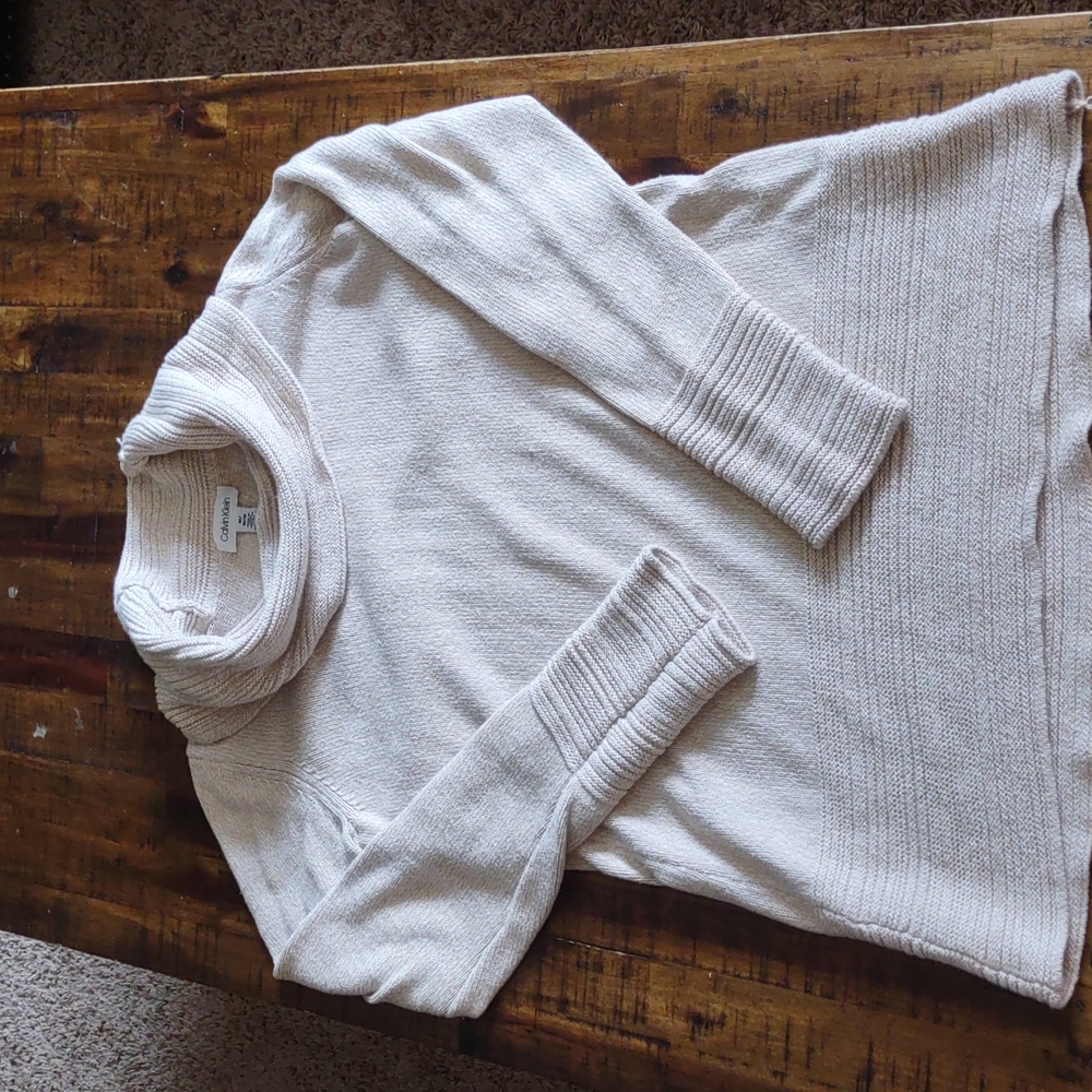 Calvin Klein cream colored cowl neck sweater